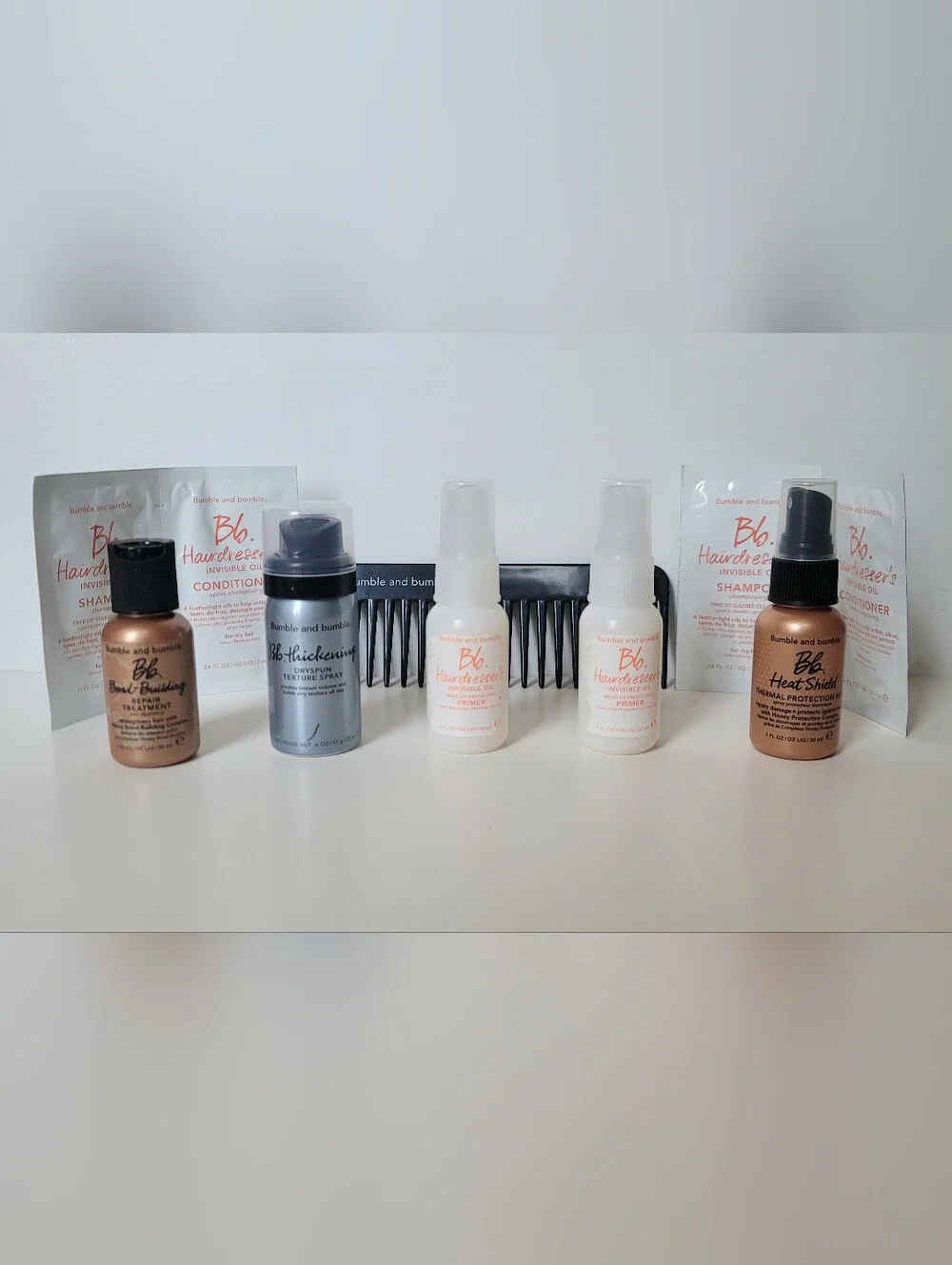 Bumble & Bumble B&B Travel Hair, Plumping Mask, Texture Spray, Oil, Heat Shield